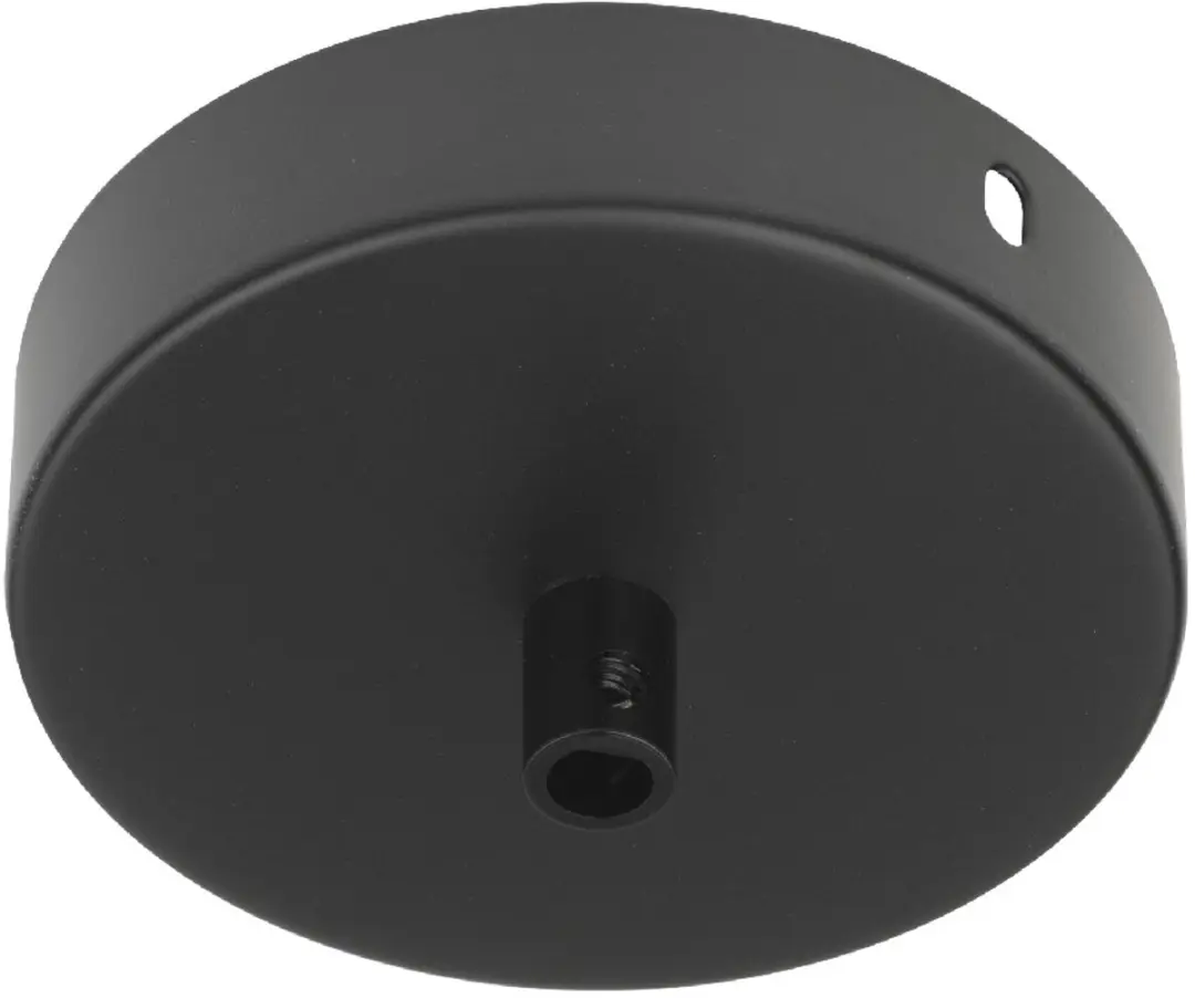 Bailey plafondkap metaal zwart + zwarte kabel grip