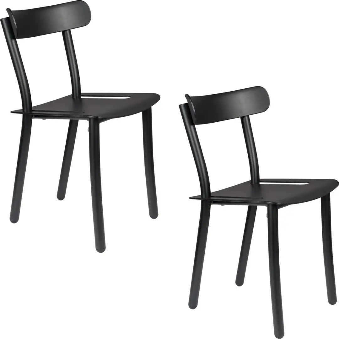 Zuiver Friday Tuinstoel Zwart - Set van 2