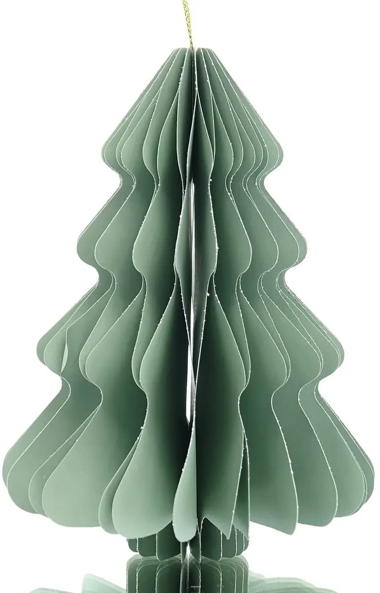 Decoris Papieren Boom 11.3x15 cm Mintgroen