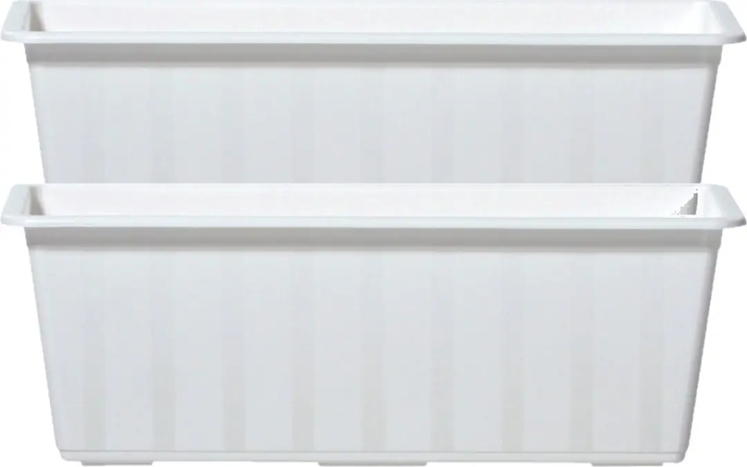 2x Witte kunststof Agro plantenbakken/bloembakken 40 cm