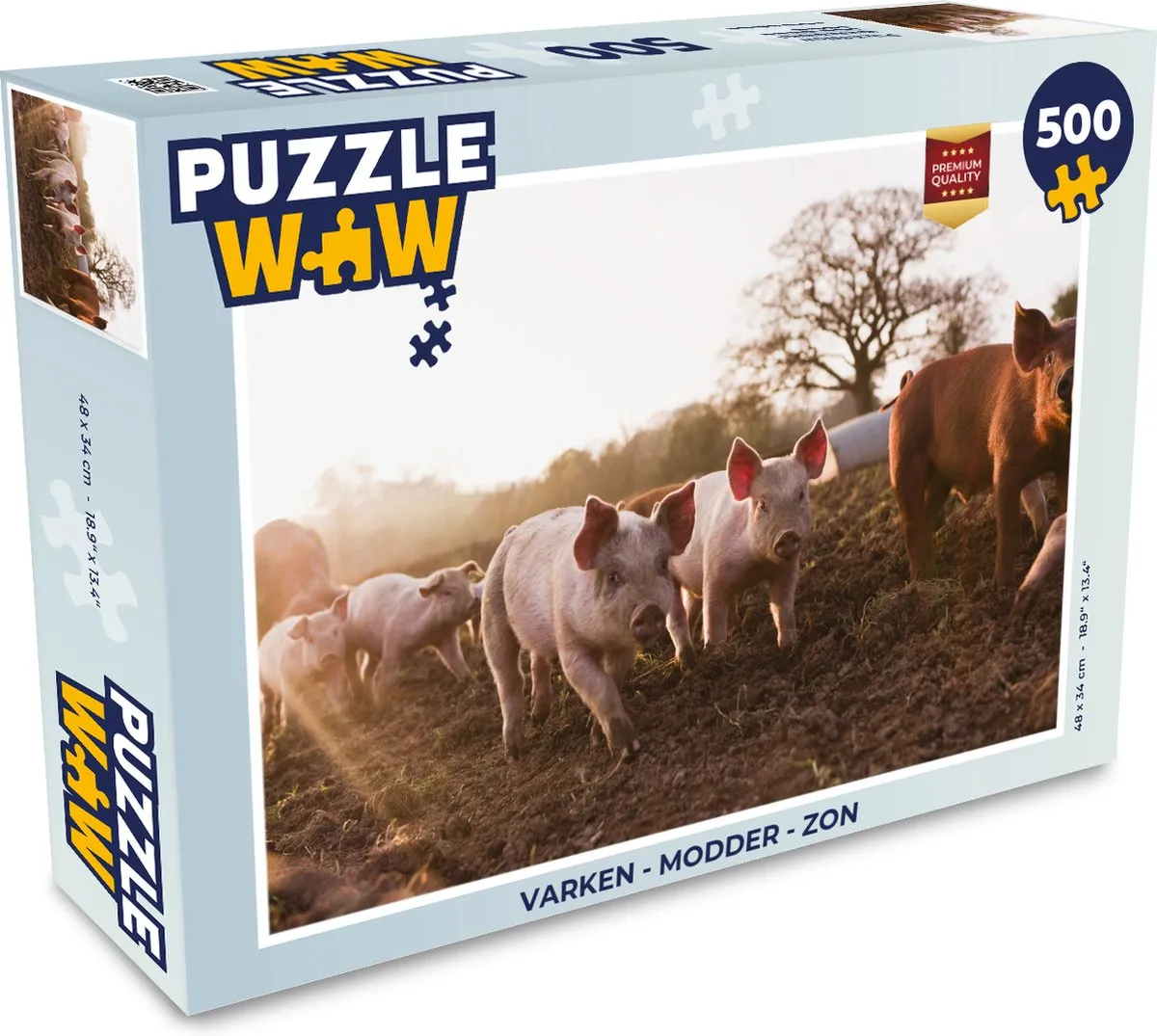 PuzzleWow Varken Modder & Zon Legpuzzel 500 Stuks
