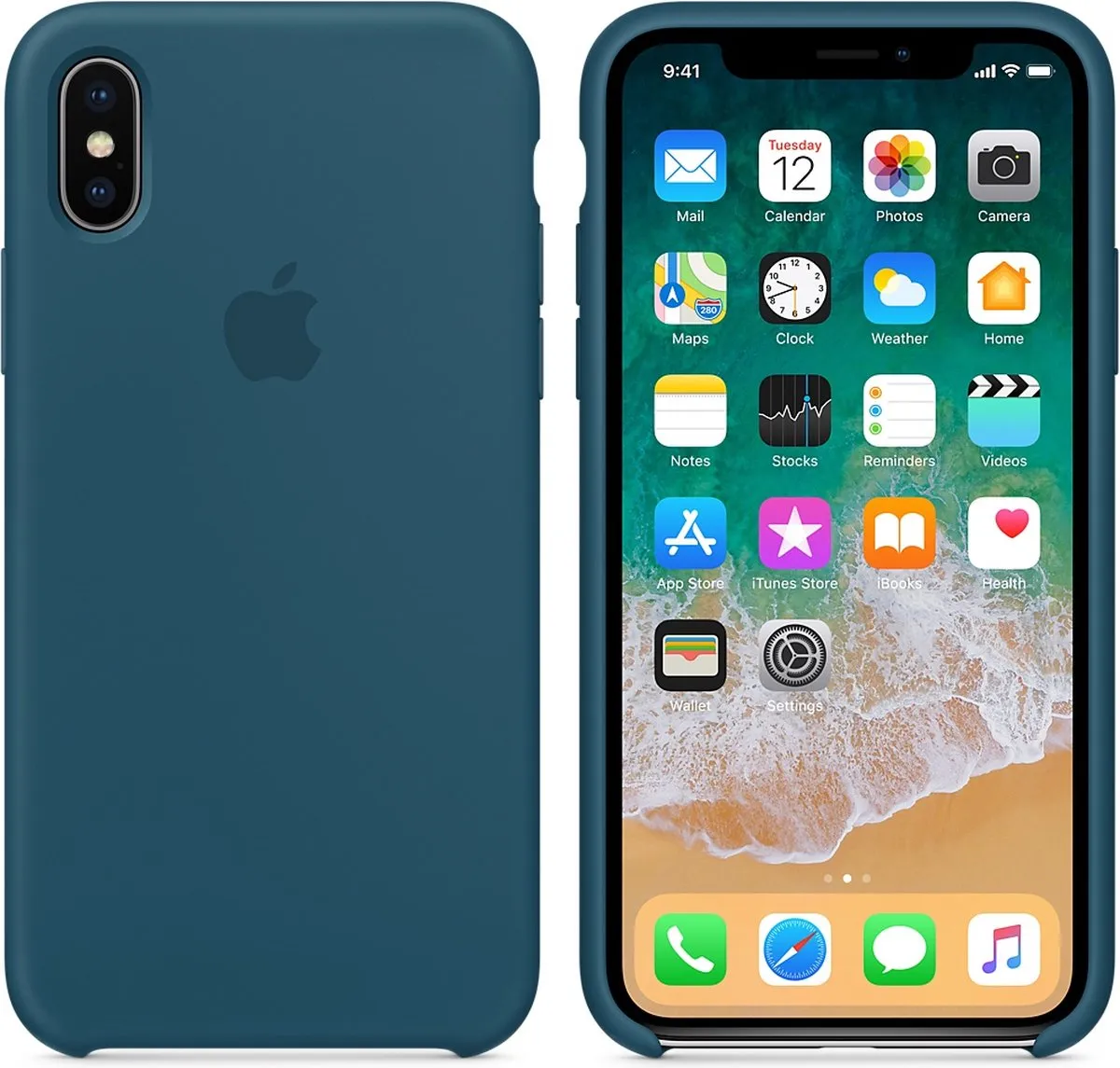 Apple Siliconen Back Cover iPhone X - Ijsblauw MR6G2ZM/A