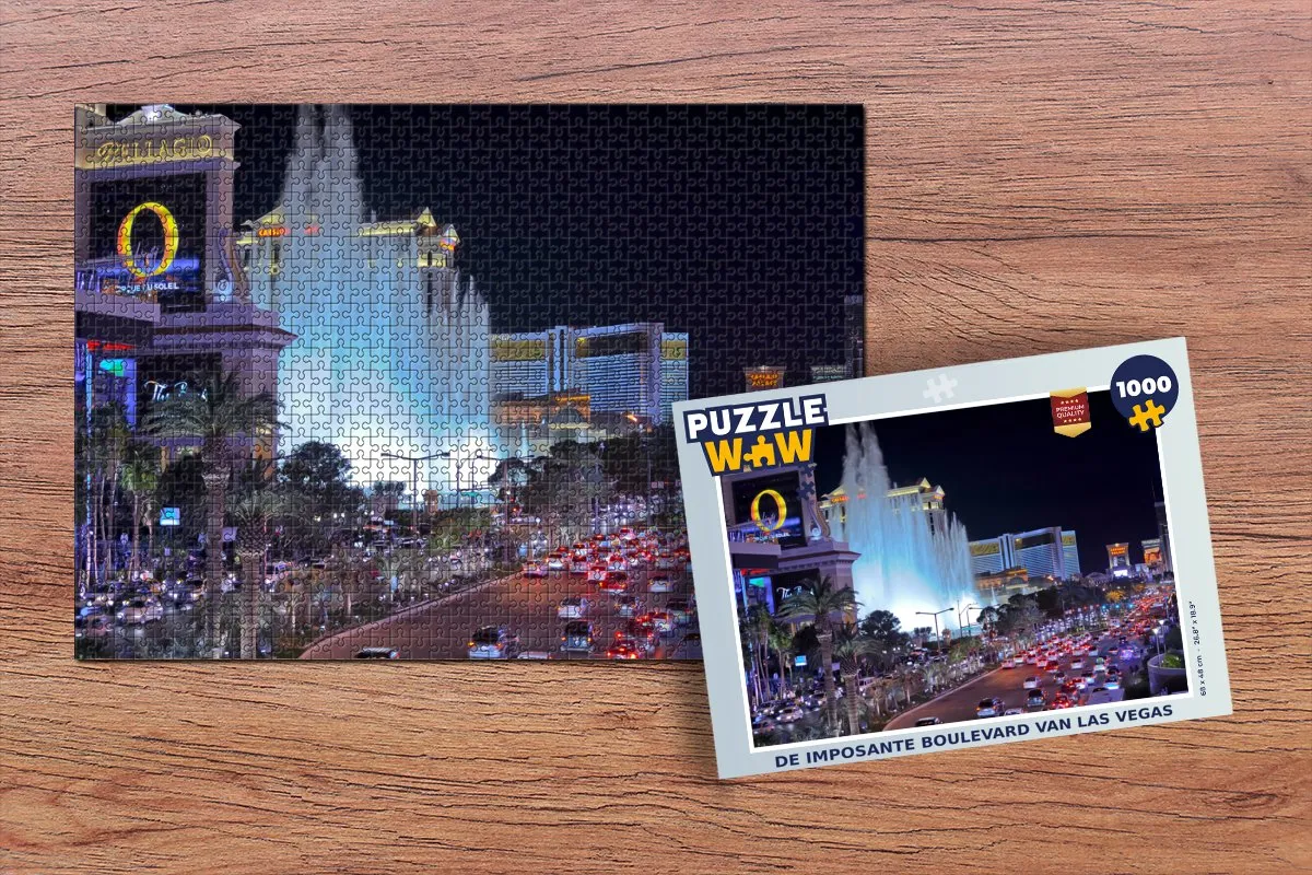 PuzzleWow Las Vegas Boulevard Legpuzzel 1000 Stuks - Multicolor