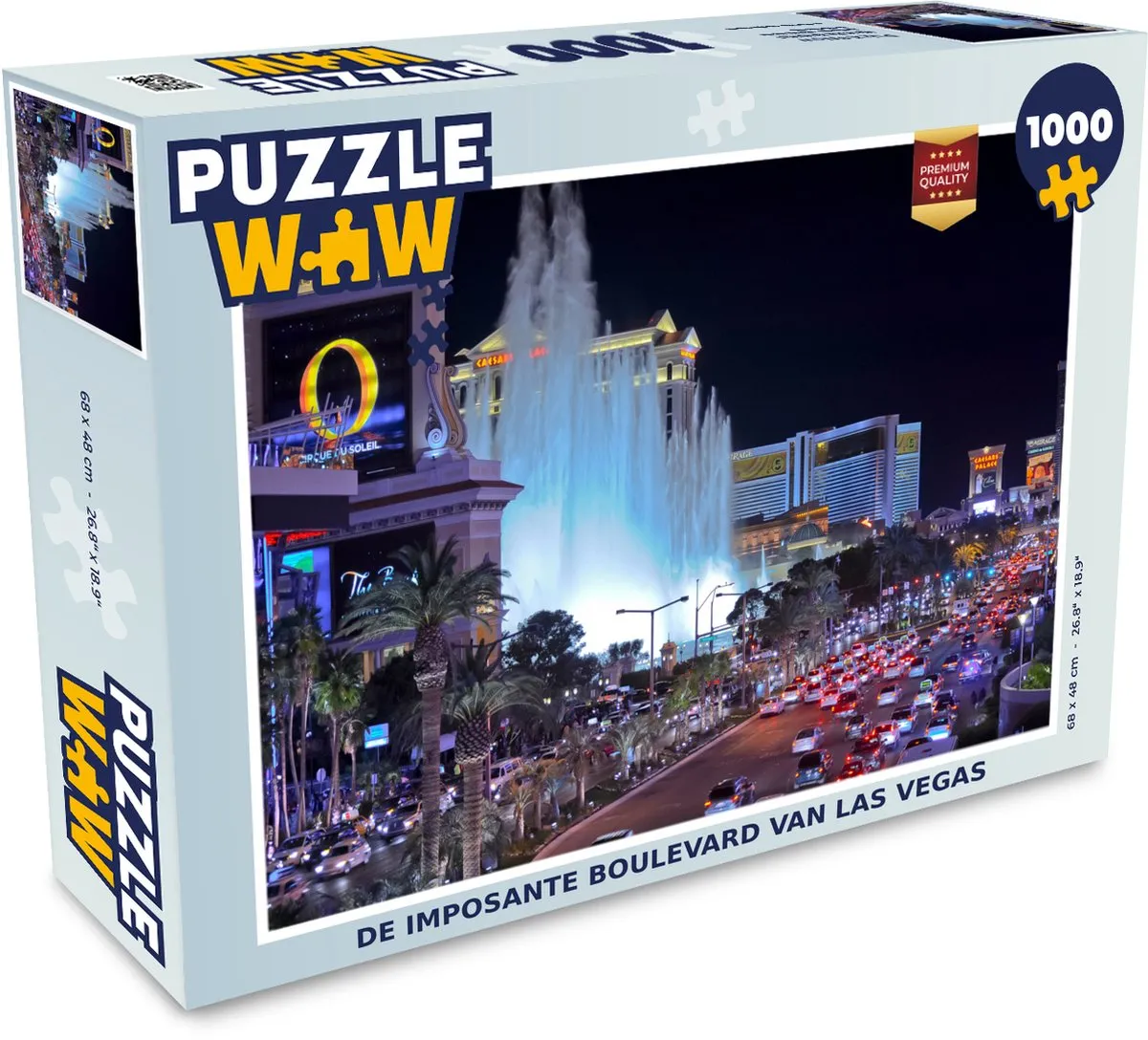 PuzzleWow Las Vegas Boulevard Legpuzzel 1000 Stuks - Multicolor