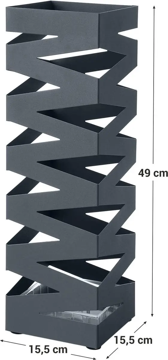 Songmics Paraplubak Antraciet 15,5x15,5x49cm - afbeelding 6 van 6