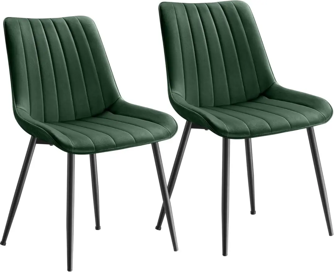 Songmics Eetkamerstoel Groen-Zwart