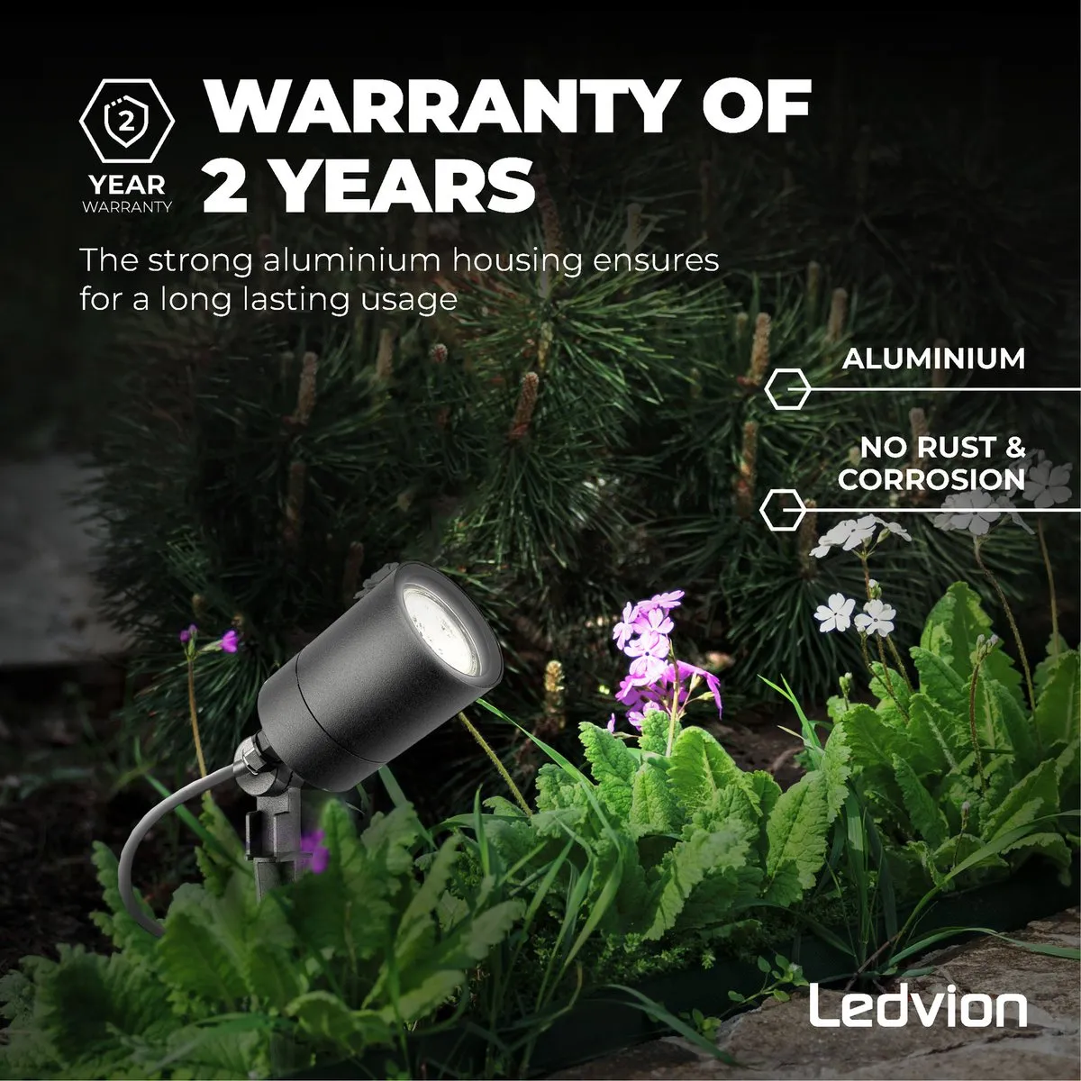 LEDVION LED Grondspot GU10 IP65 - Antraciet