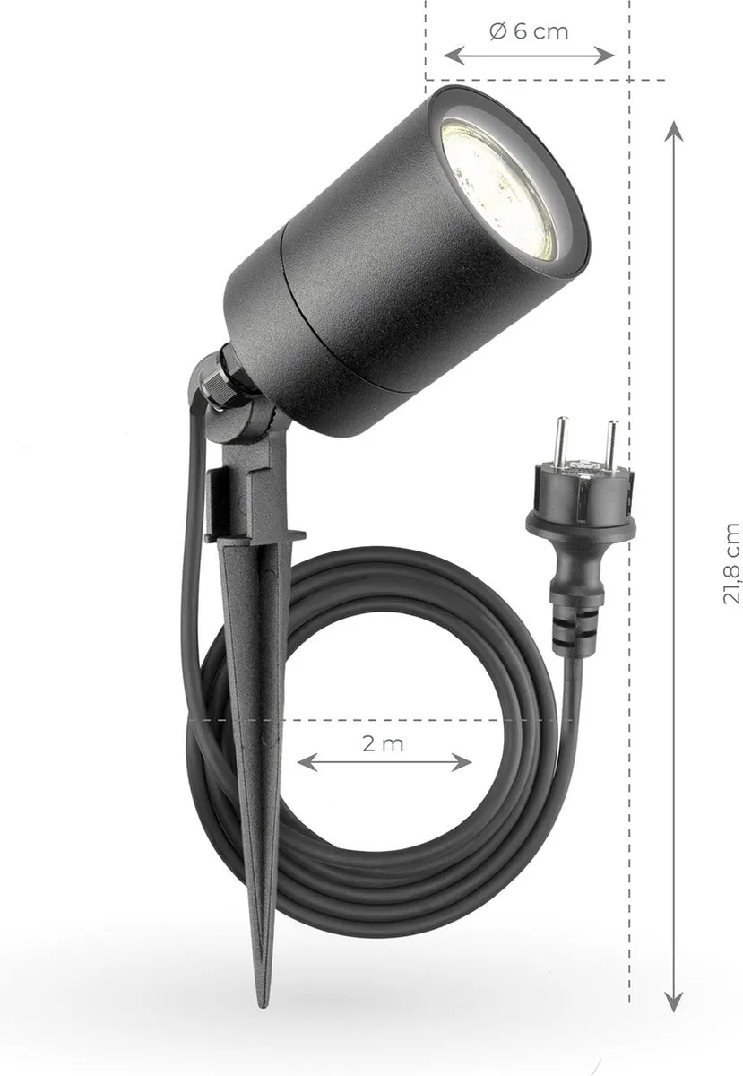 LEDVION LED Grondspot GU10 IP65 - Antraciet