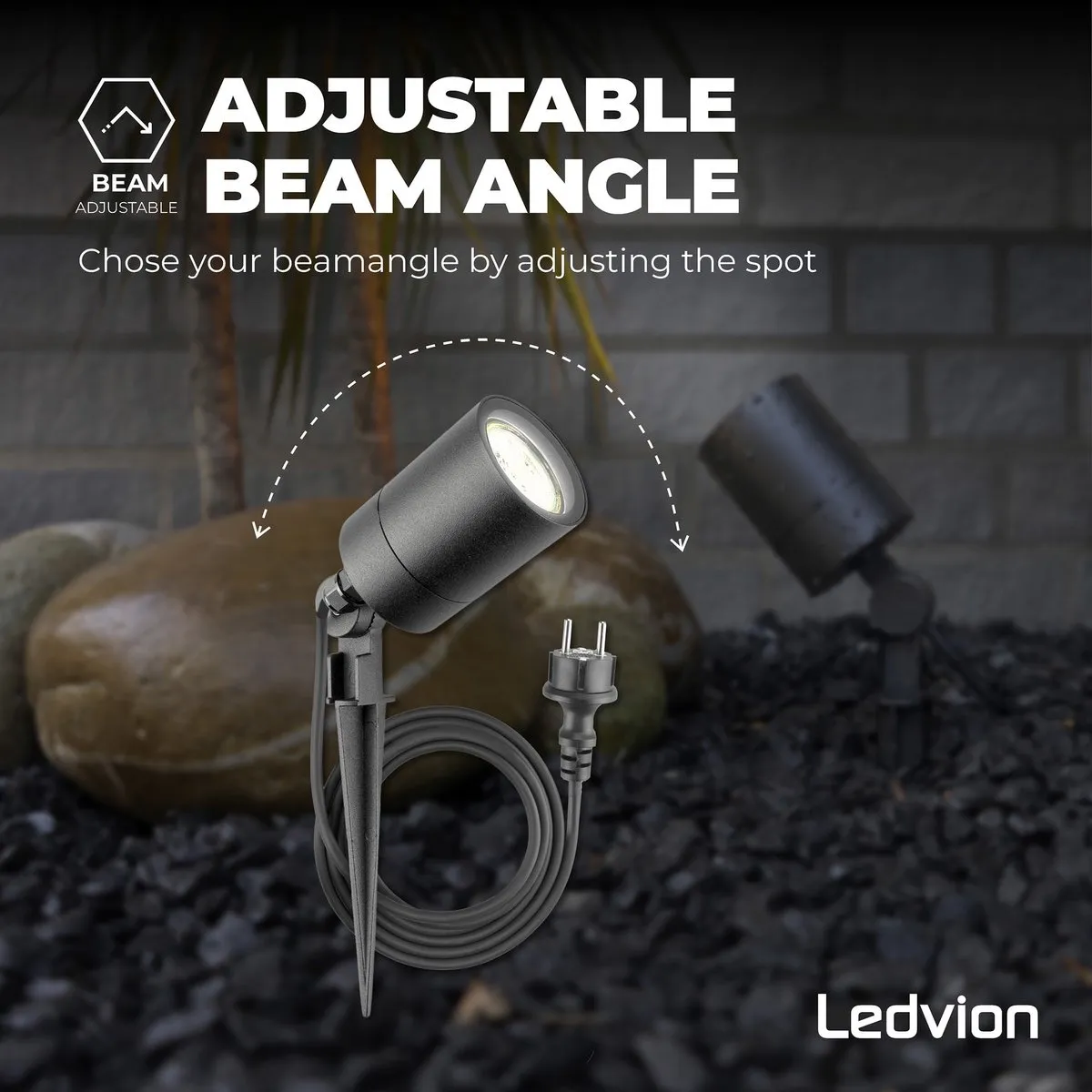 LEDVION LED Grondspot GU10 IP65 - Antraciet