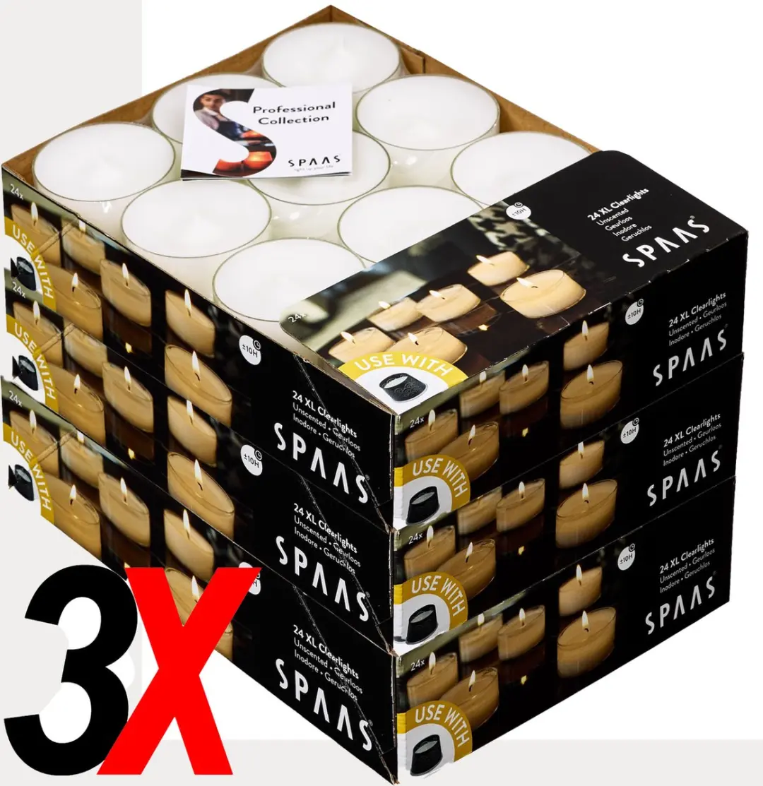 SPAAS 72 Maxi Clearlights, 3x24 Stuks Voordeelverpakking