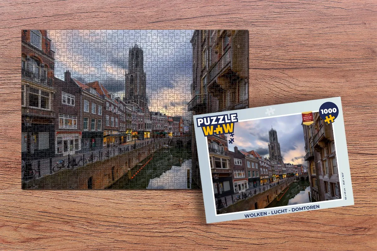 PuzzleWow Wolken Lucht Domtoren Legpuzzel 1000 Stuks - Multicolor