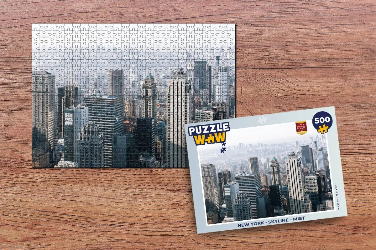 PuzzleWow New York Skyline Mist Legpuzzel 500 Stuks - Multicolor