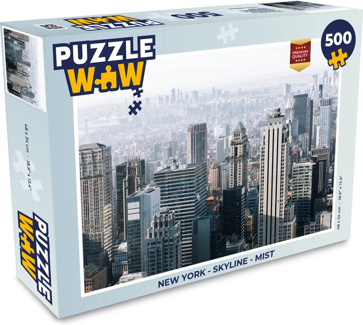 PuzzleWow New York Skyline Mist Legpuzzel 500 Stuks - Multicolor