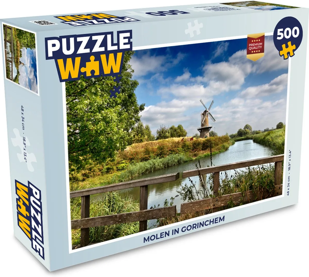 PuzzleWow Molen in Gorinchem Legpuzzel 500 Stuks - Multicolor
