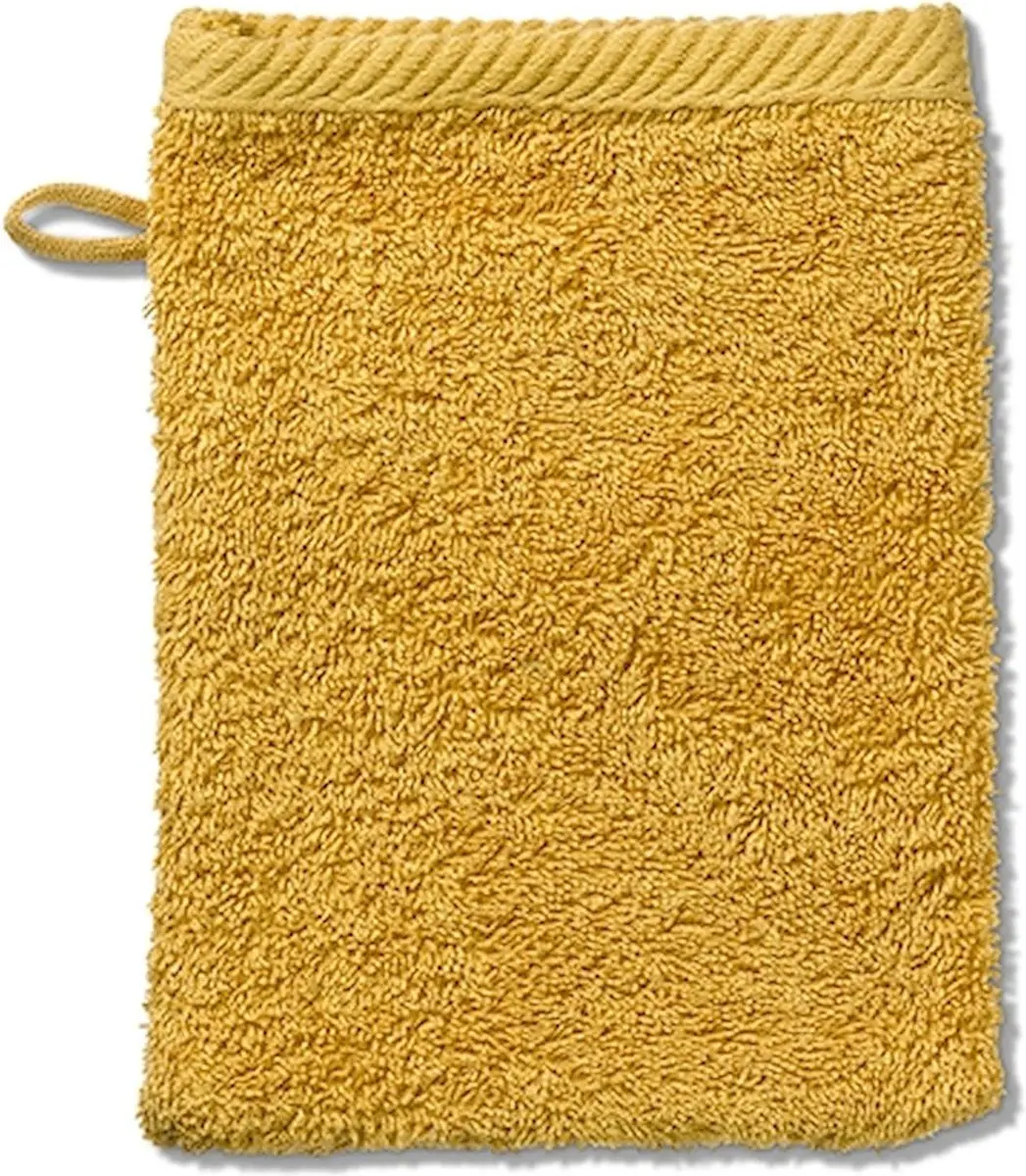 Washandje, Set van 3 Stuks, 15 x 21 cm, Curry Geel, Katoen