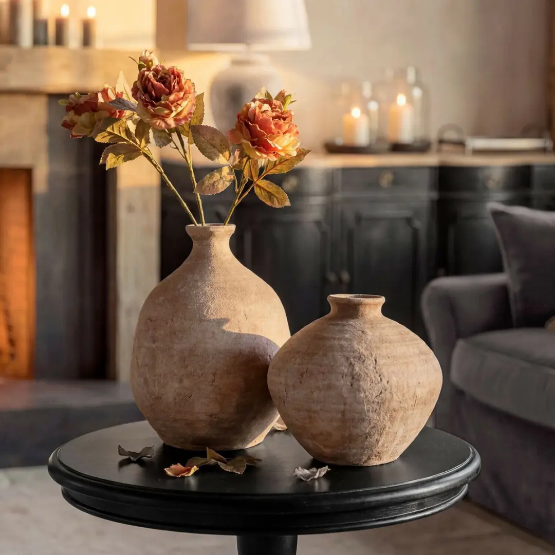 Loberon Decoratieve Vaas Set 2 Stuks - Kelvador Bruin - afbeelding 5 van 5