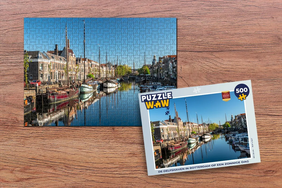 PuzzleWow Rotterdam Boot Legpuzzel 500 Stuks - Multicolor