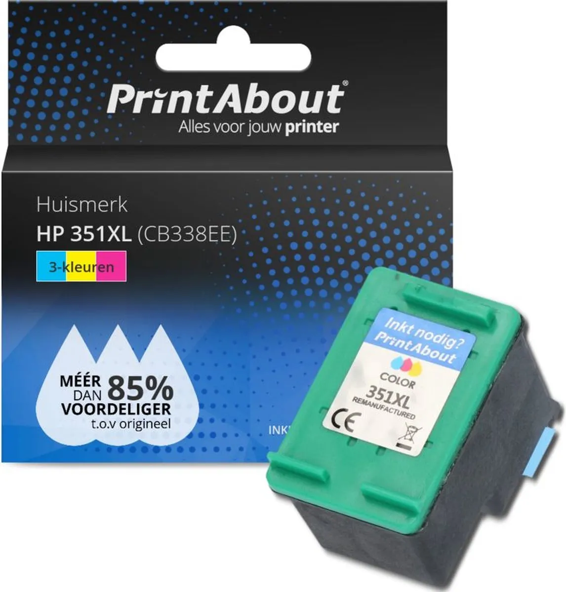 PrintAbout Huismerk HP 351XL Inktcartridge 3-kleuren