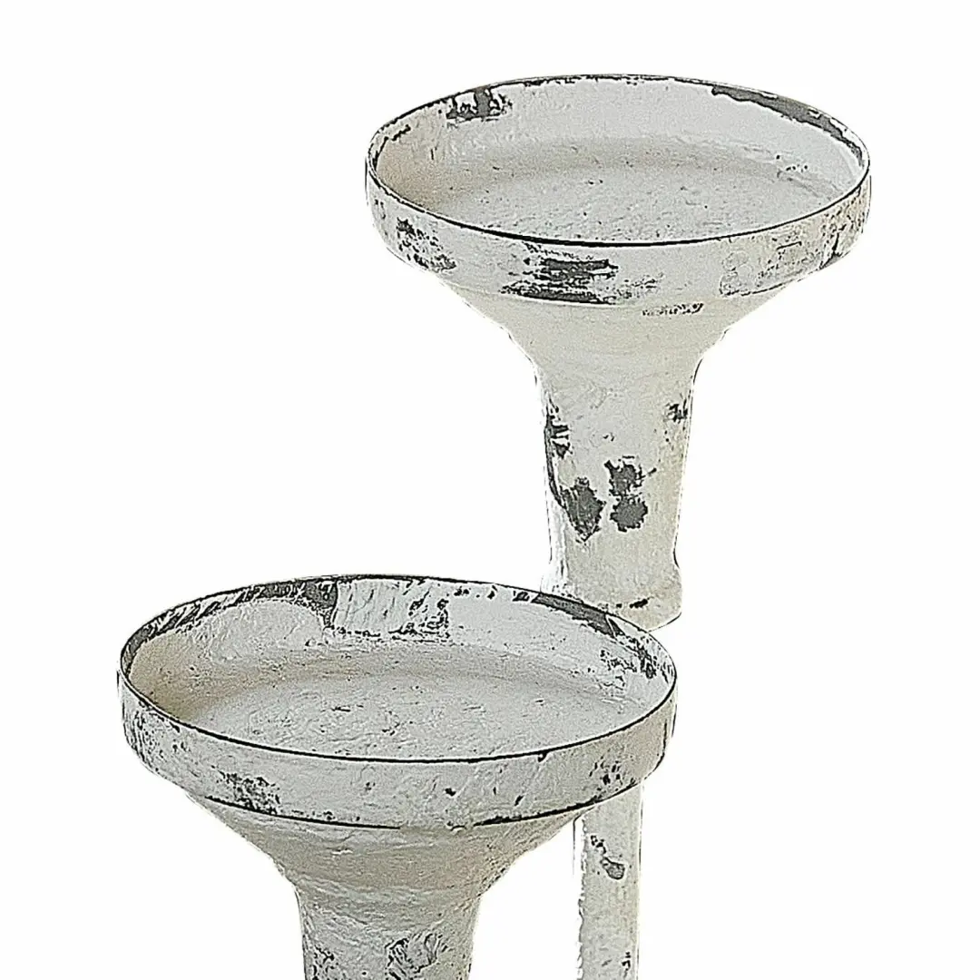 Loberon Kivorel Kaarsenhouder - 26cm - Antiekwit - afbeelding 3 van 4
