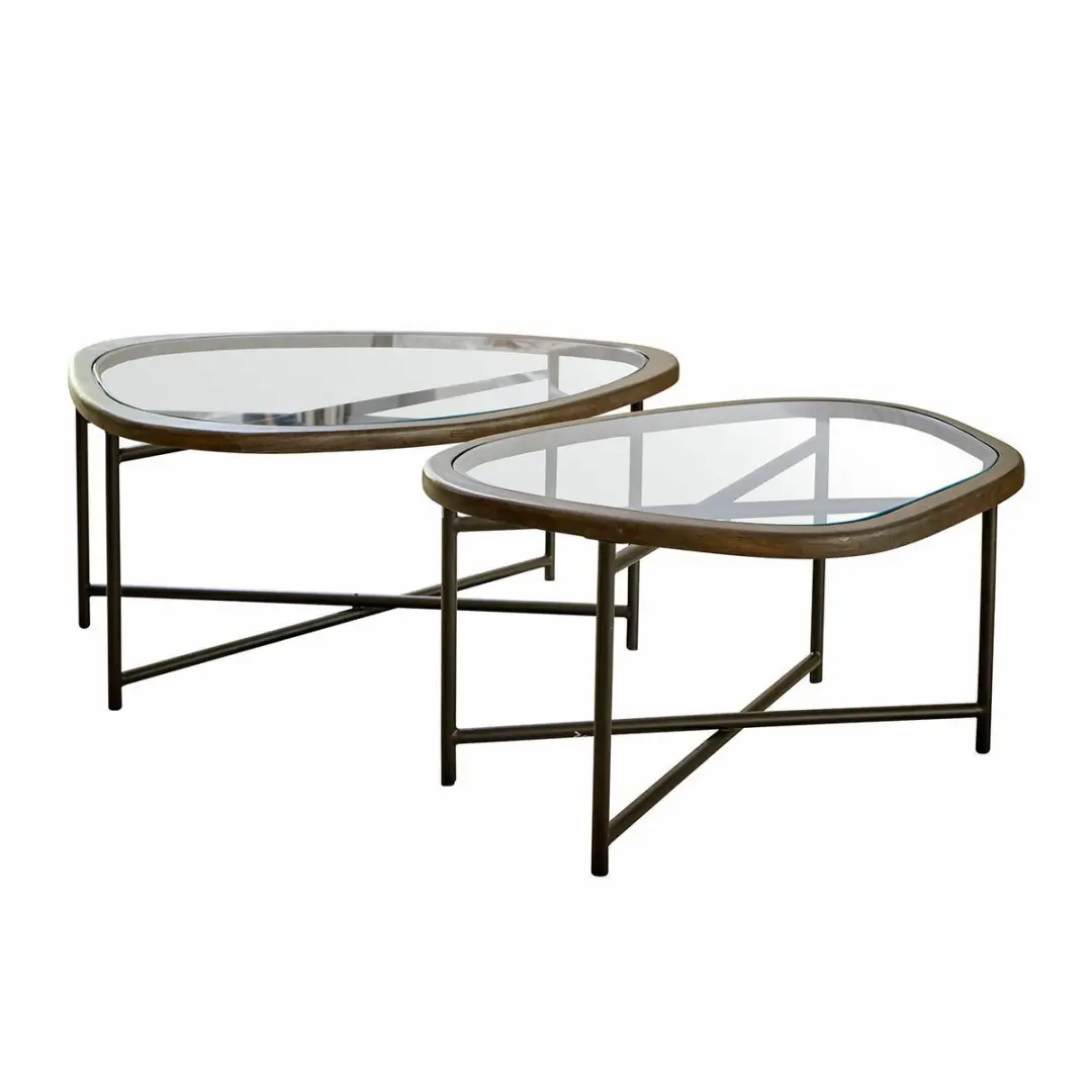 Loberon Kembria Salontafel - Set van 2 - Donkerbruin/Zwart - afbeelding 5 van 5