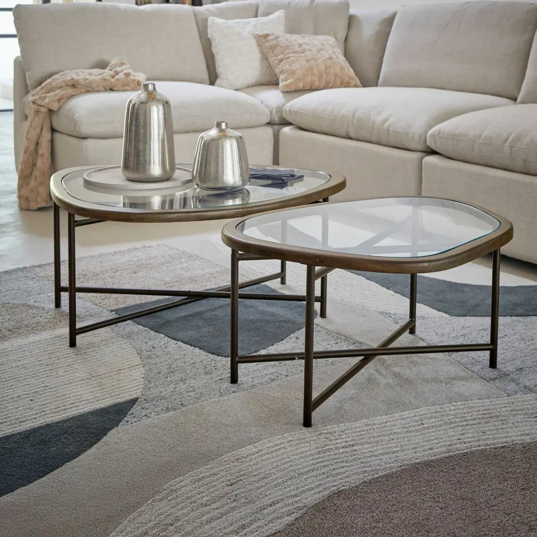 Loberon Kembria Salontafel - Set van 2 - Donkerbruin/Zwart - afbeelding 4 van 5