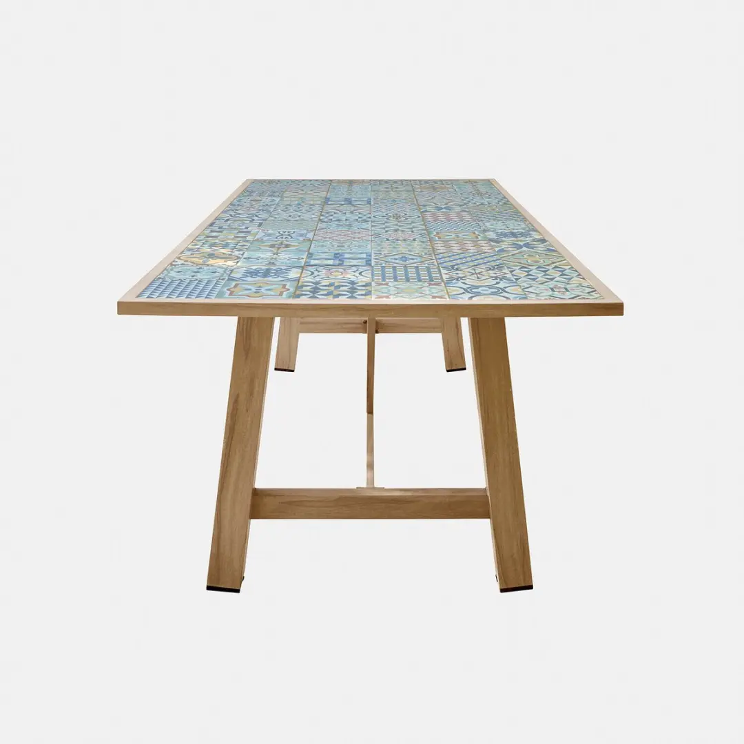 Loberon Galdorena Eettafel - 6 Personen - Bruin/Bont - afbeelding 4 van 6