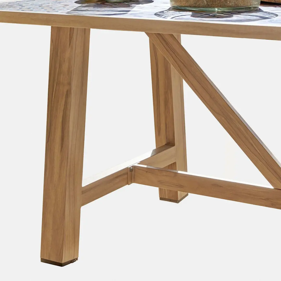 Loberon Galdorena Eettafel - 6 Personen - Bruin/Bont - afbeelding 3 van 6