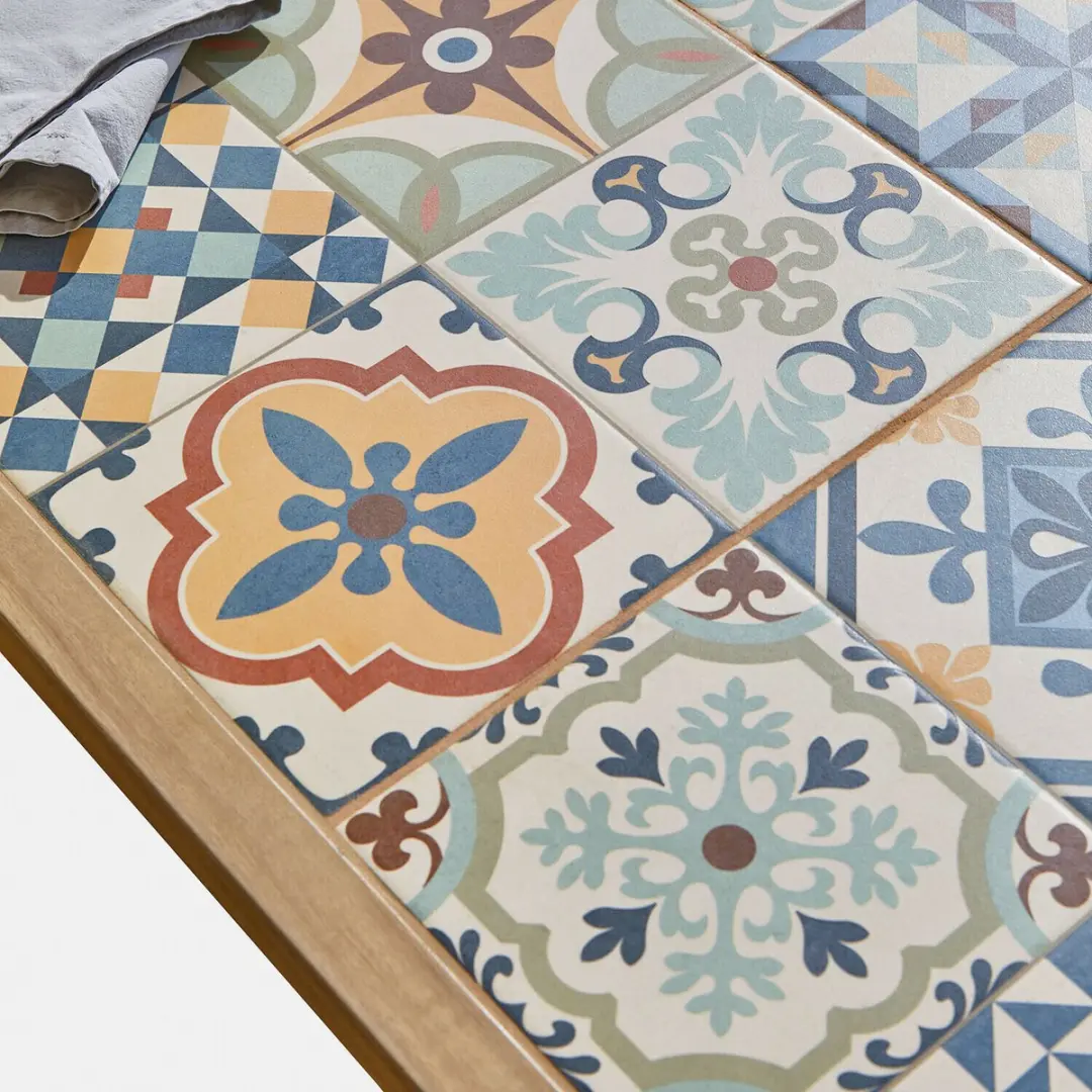 Loberon Galdorena Eettafel - 6 Personen - Bruin/Bont - afbeelding 5 van 6