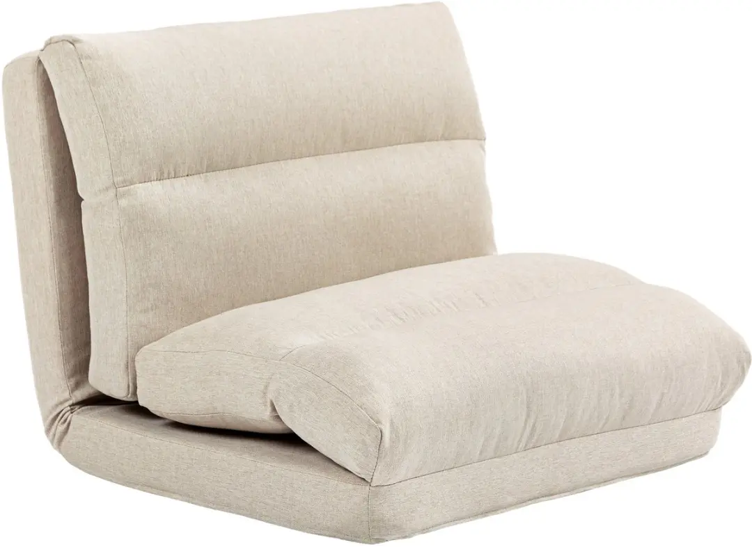 HOMCOM Floor Chair-Polyester, Metall-70L x 72B x 56H cm-Beige