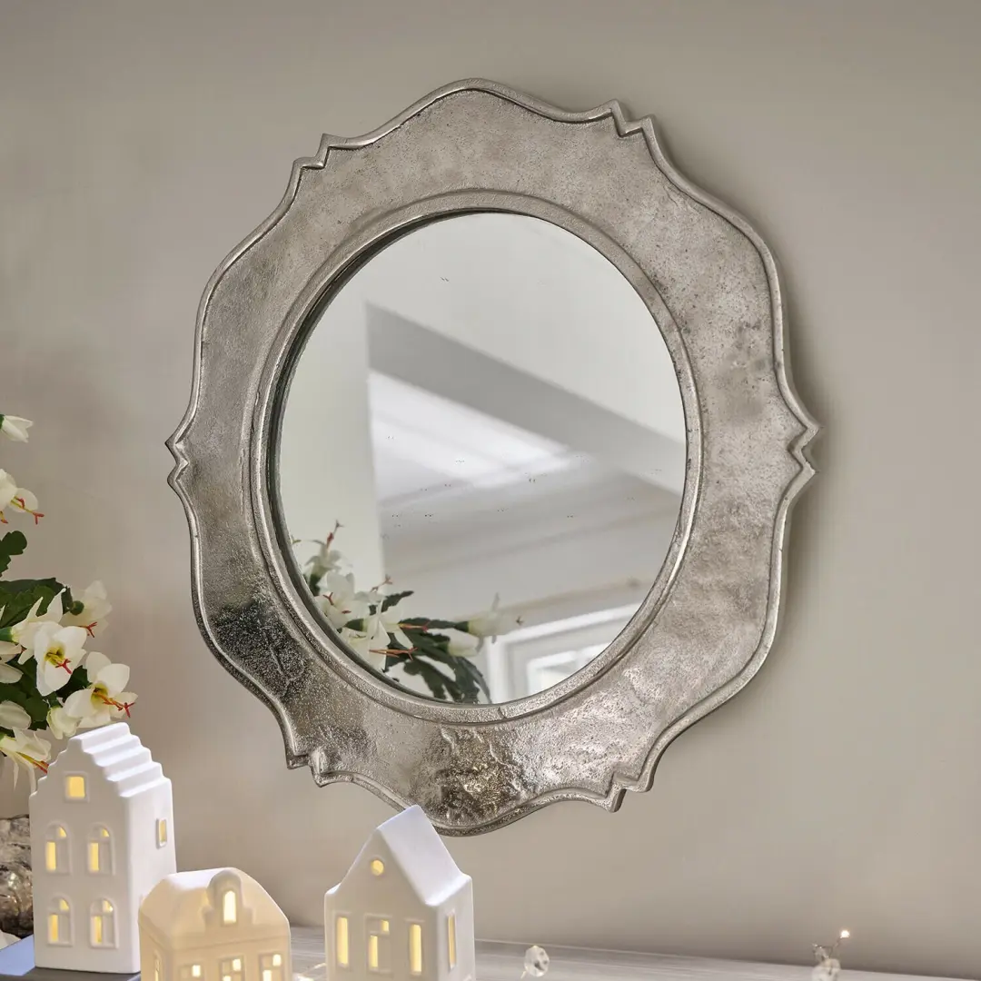 Loberon Elegenta Wandspiegel Ø47cm - Antiekzilver - afbeelding 3 van 6