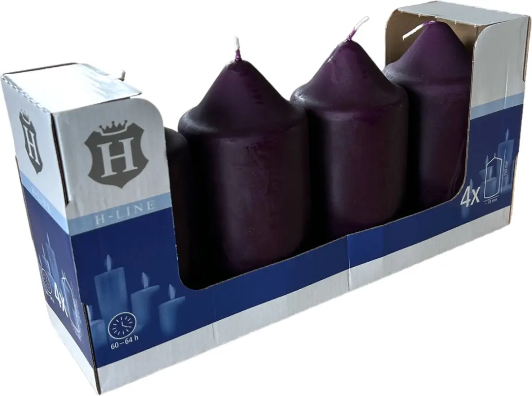 Professional Stompkaarsen, paraffine, Ø 7,8 x 15 cm, brandduur van ca. 64 uur,