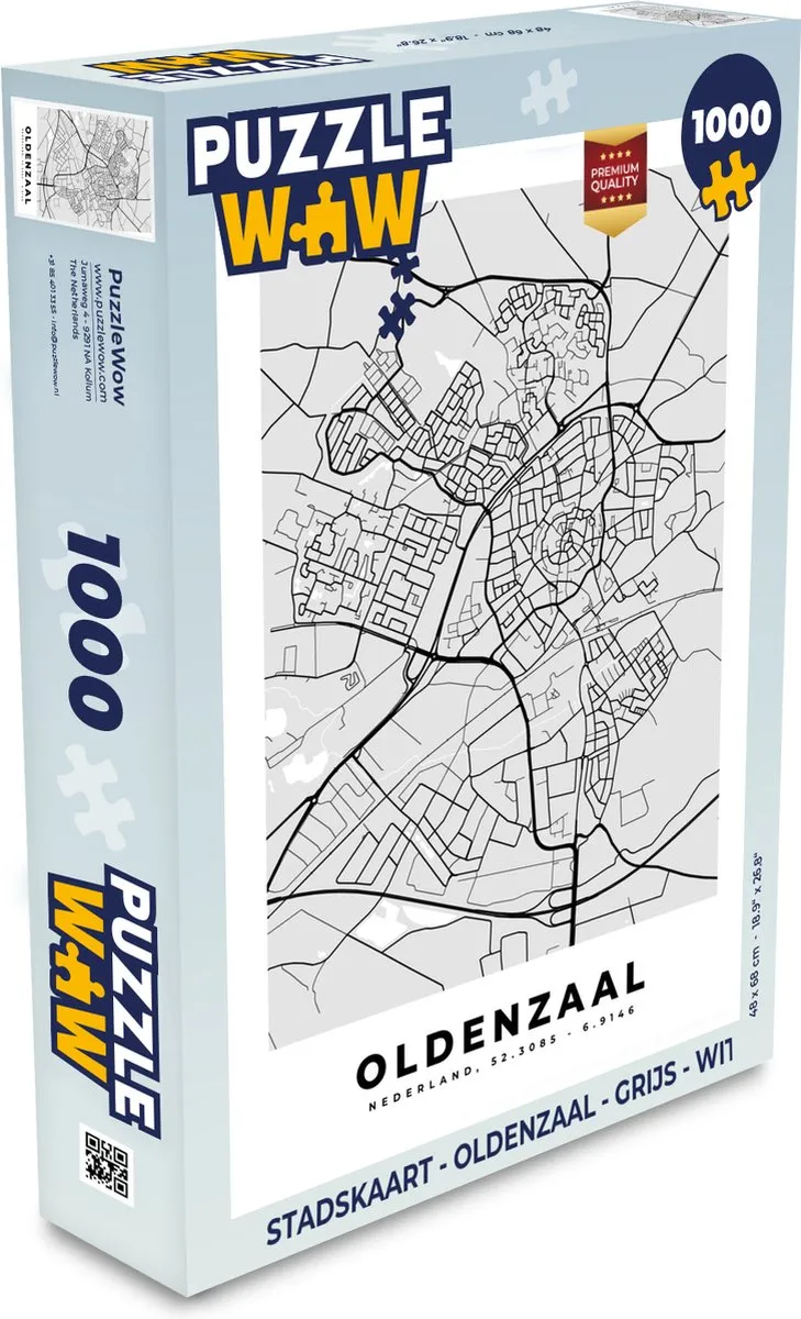 PuzzleWow Stadskaart Oldenzaal Legpuzzel 1000 Stuks