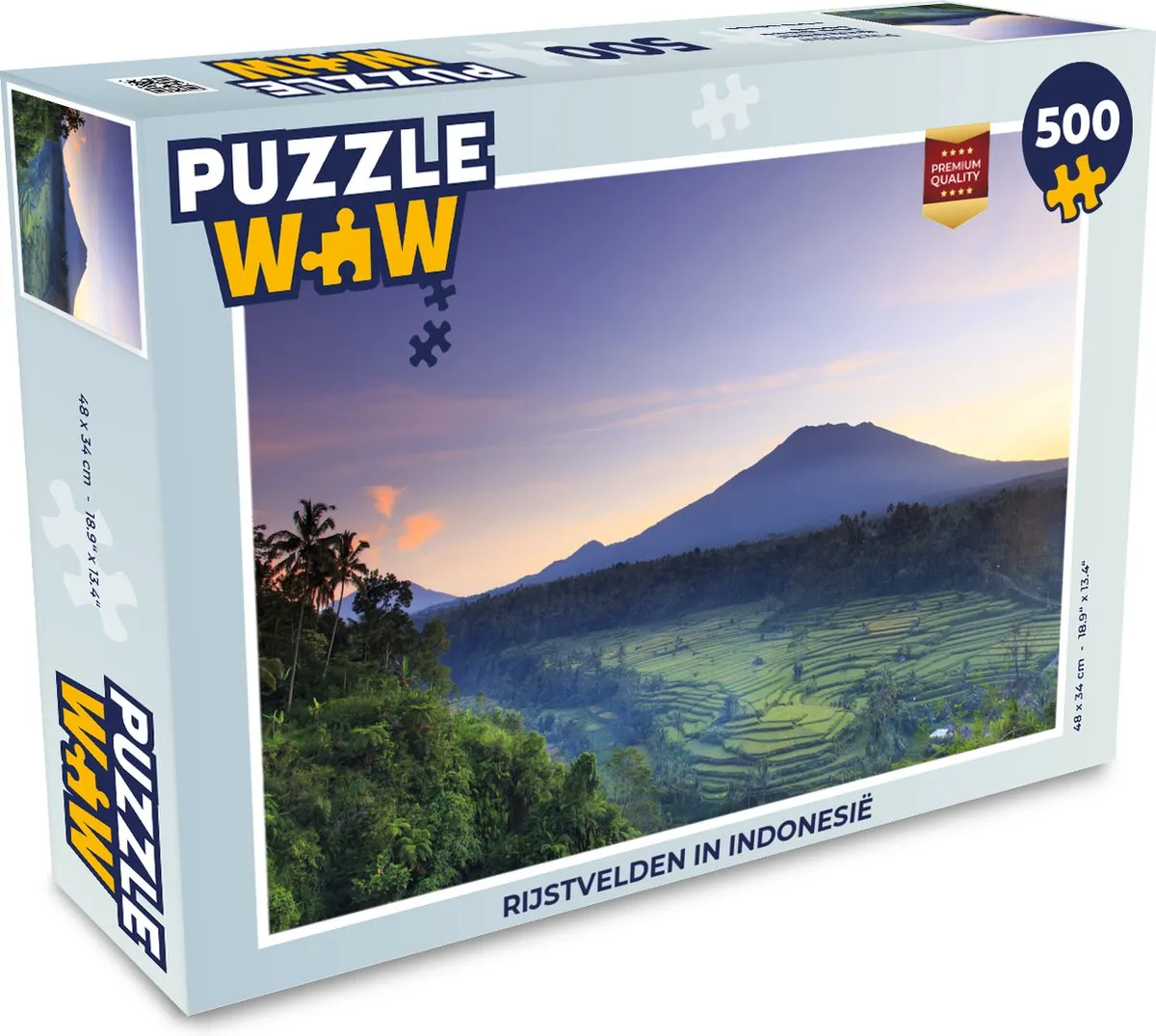 PuzzleWow Rijstvelden in Indonesië Legpuzzel 500 Stuks