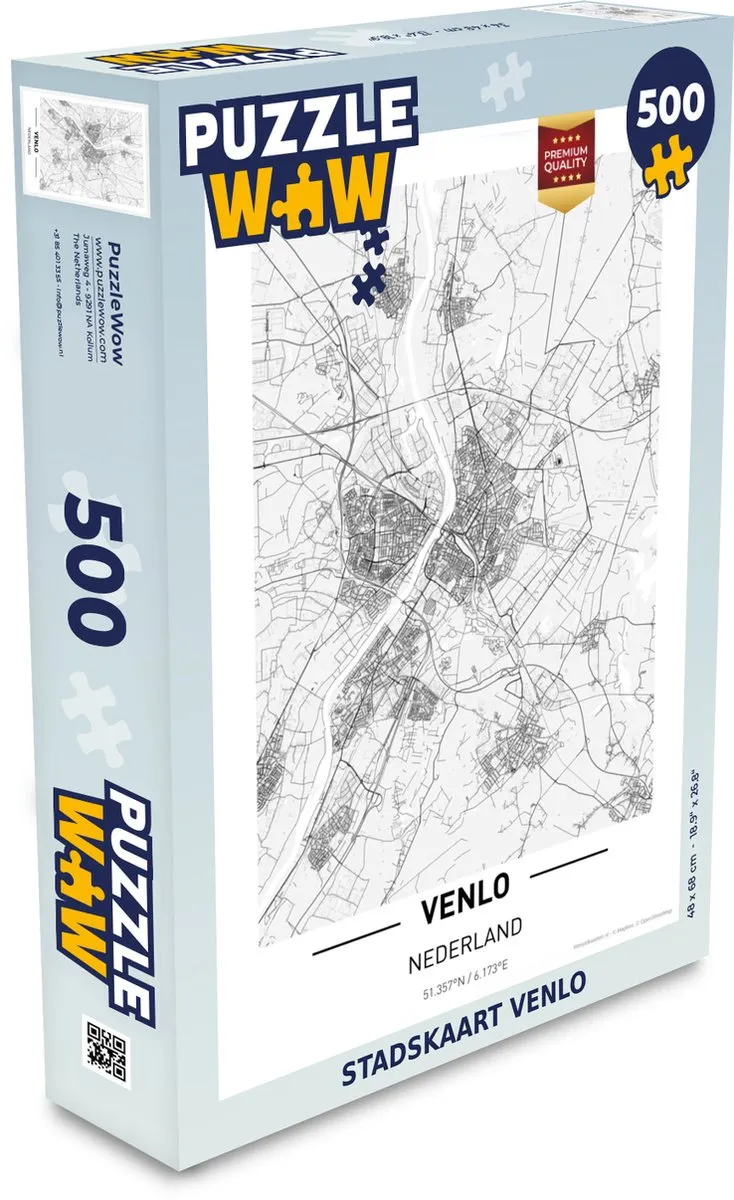 PuzzleWow Stadskaart Venlo Legpuzzel 500 Stuks