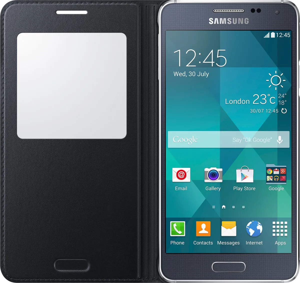 Samsung Galaxy Alpha S-View Cover EF-CG850BBEG - Zwart