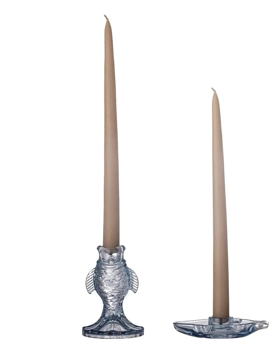 Bloomingville Linley Kandelaar Glas - Blauw - afbeelding 3 van 4