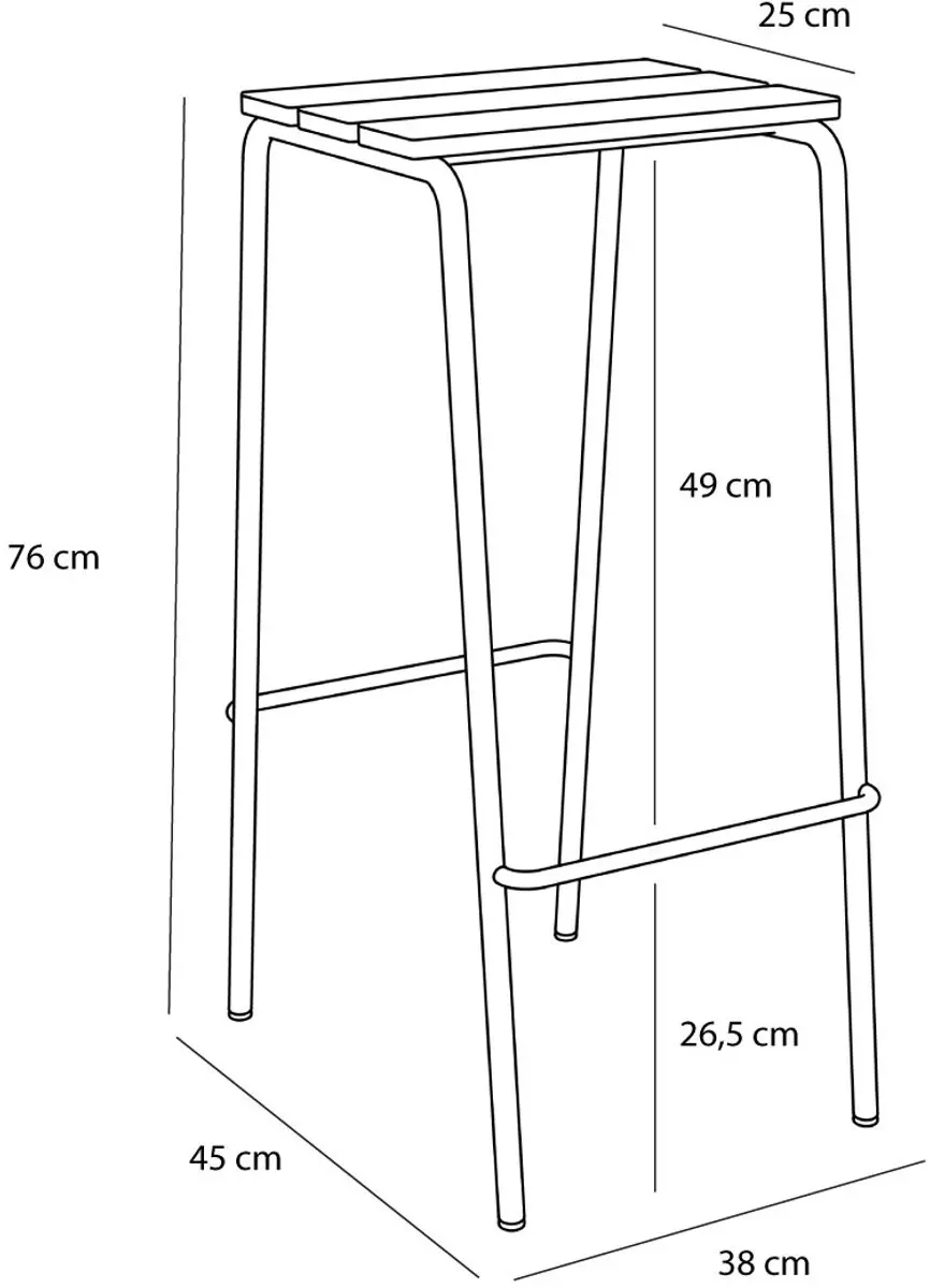 Hübsch Stilt Barkruk - Zand - afbeelding 2 van 6