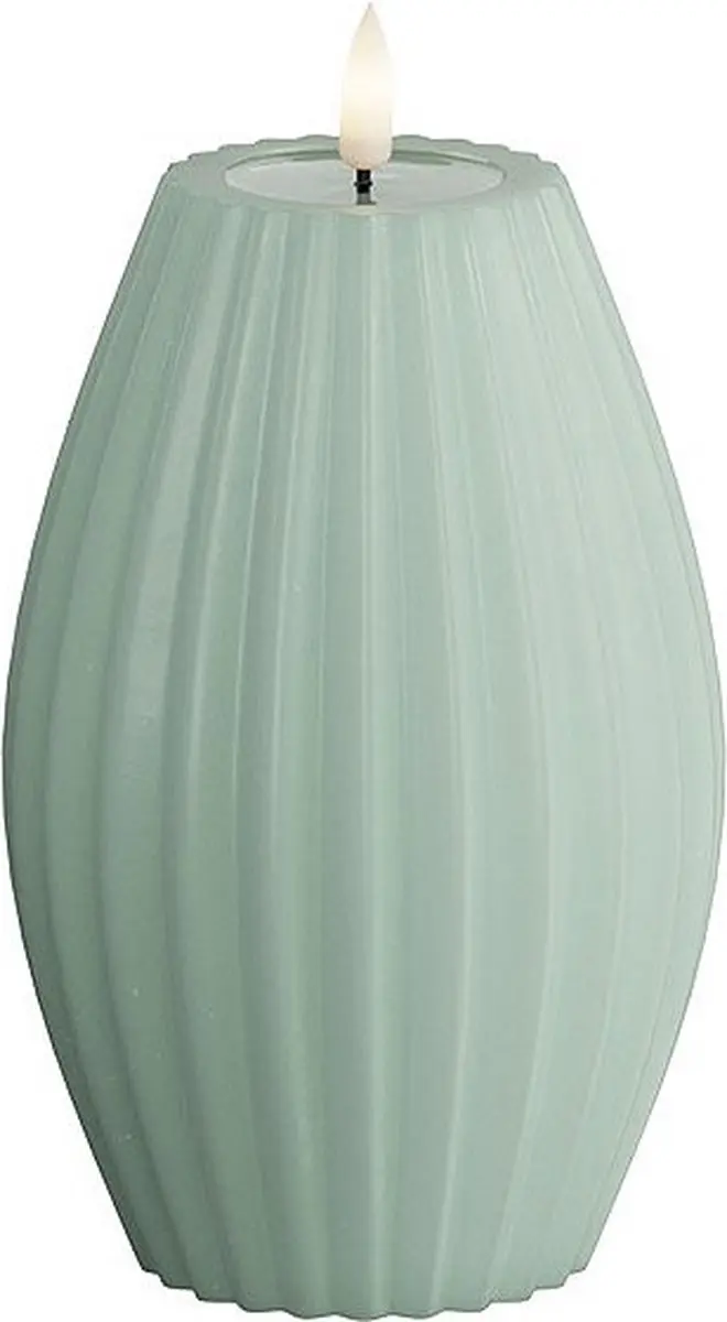 Deluxe Homeart LED Ribbelkaars Salvie Green 10x15cm