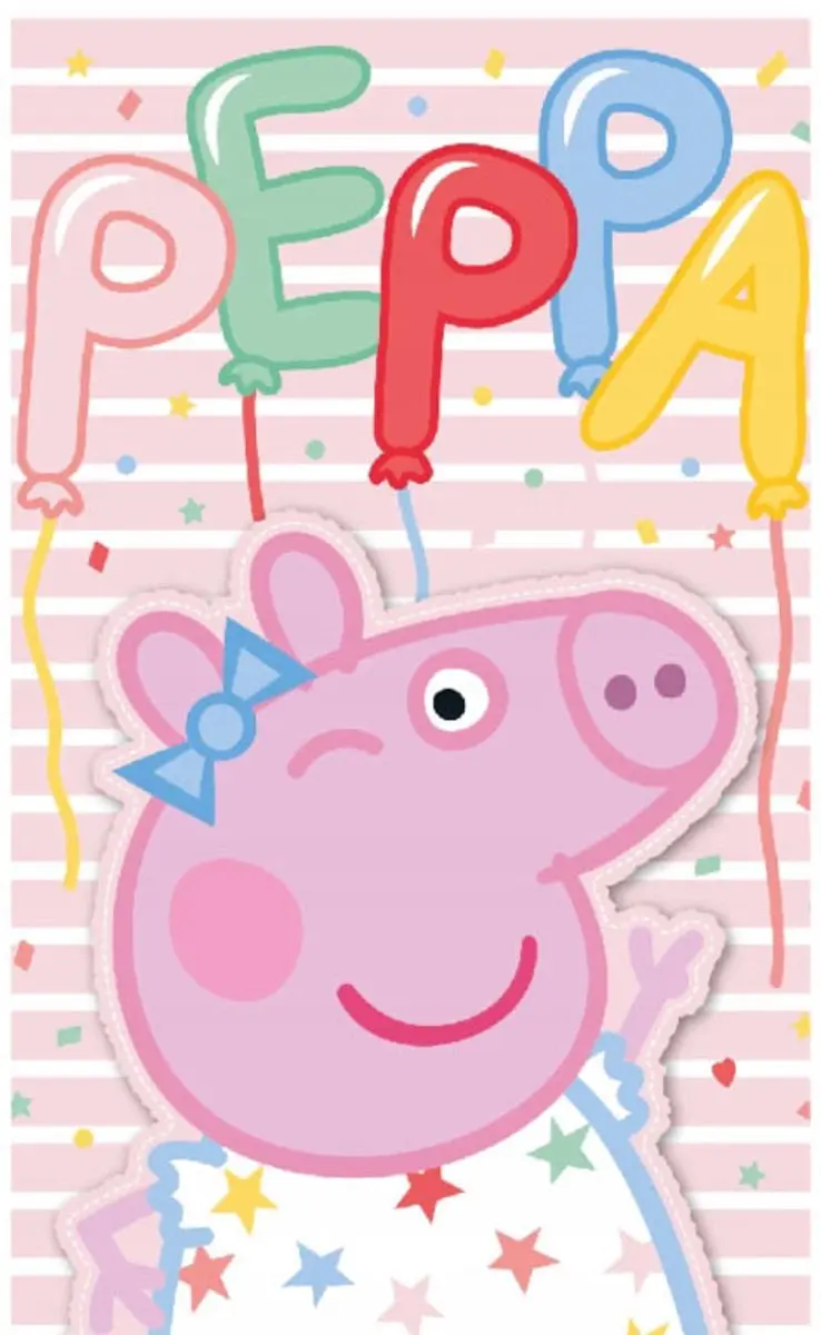 Peppa Pig Party handhanddoek, gezichtshanddoek, handdoek 30x50 cm