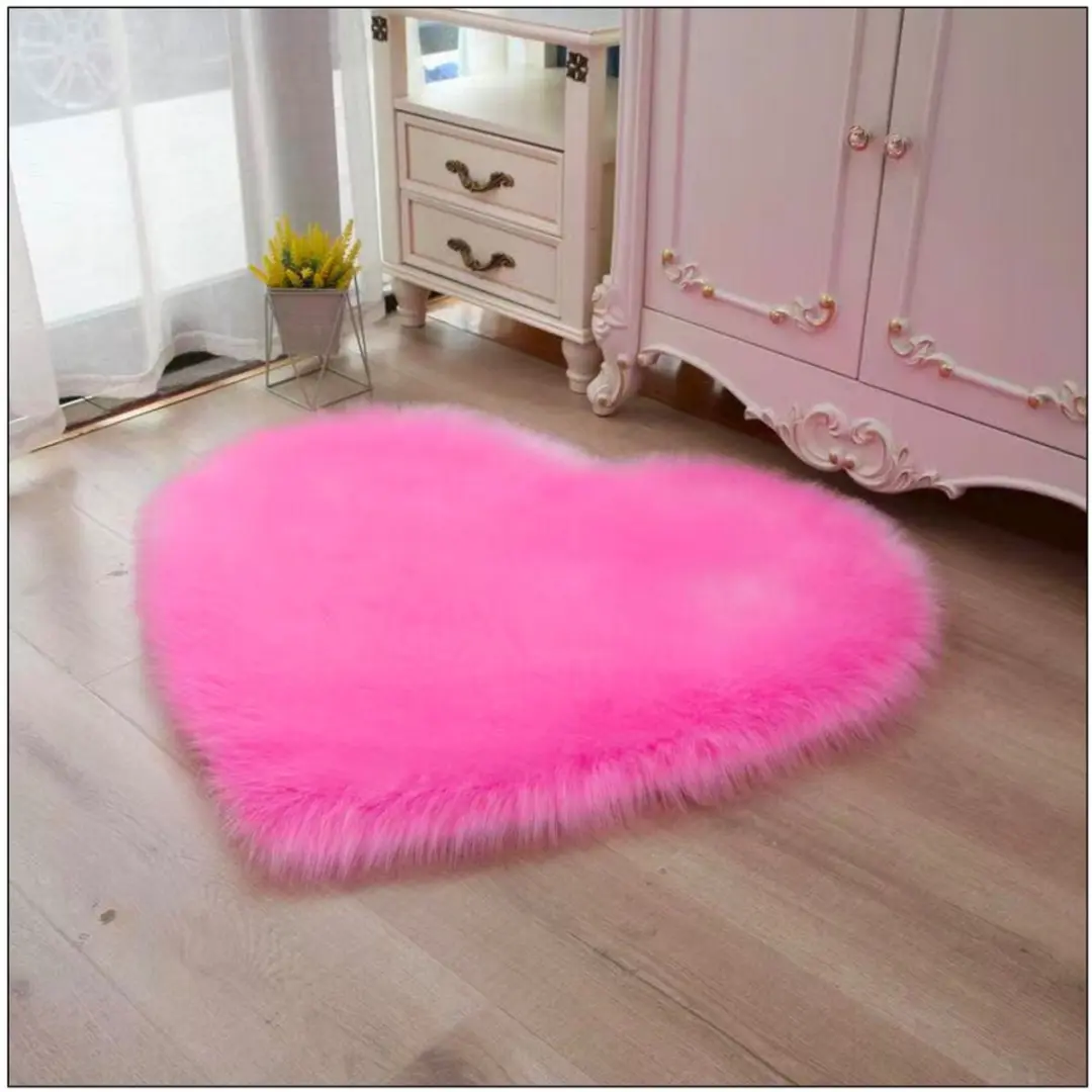 Pluche Hartvormig Karpet 40x50 cm