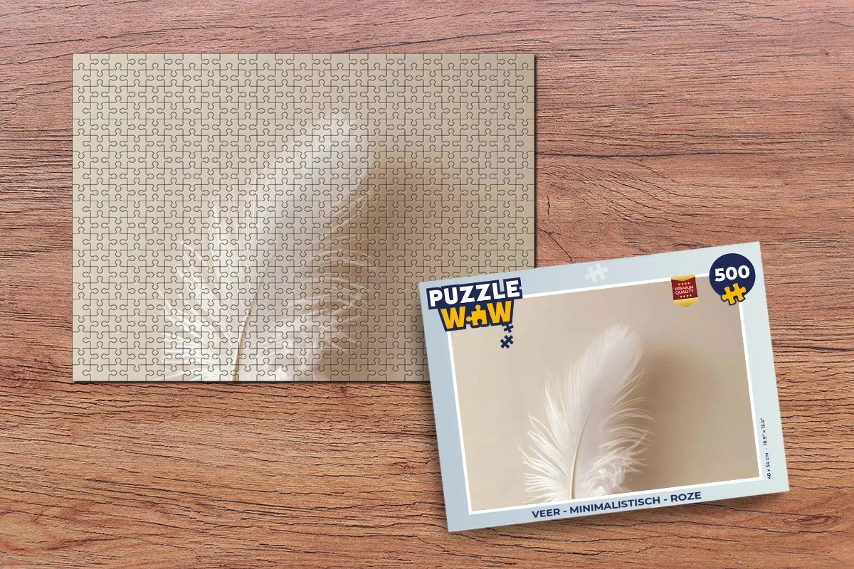 PuzzleWow Minimalistische Puzzel 500 Stuks - Roze - MPN 8721406844983