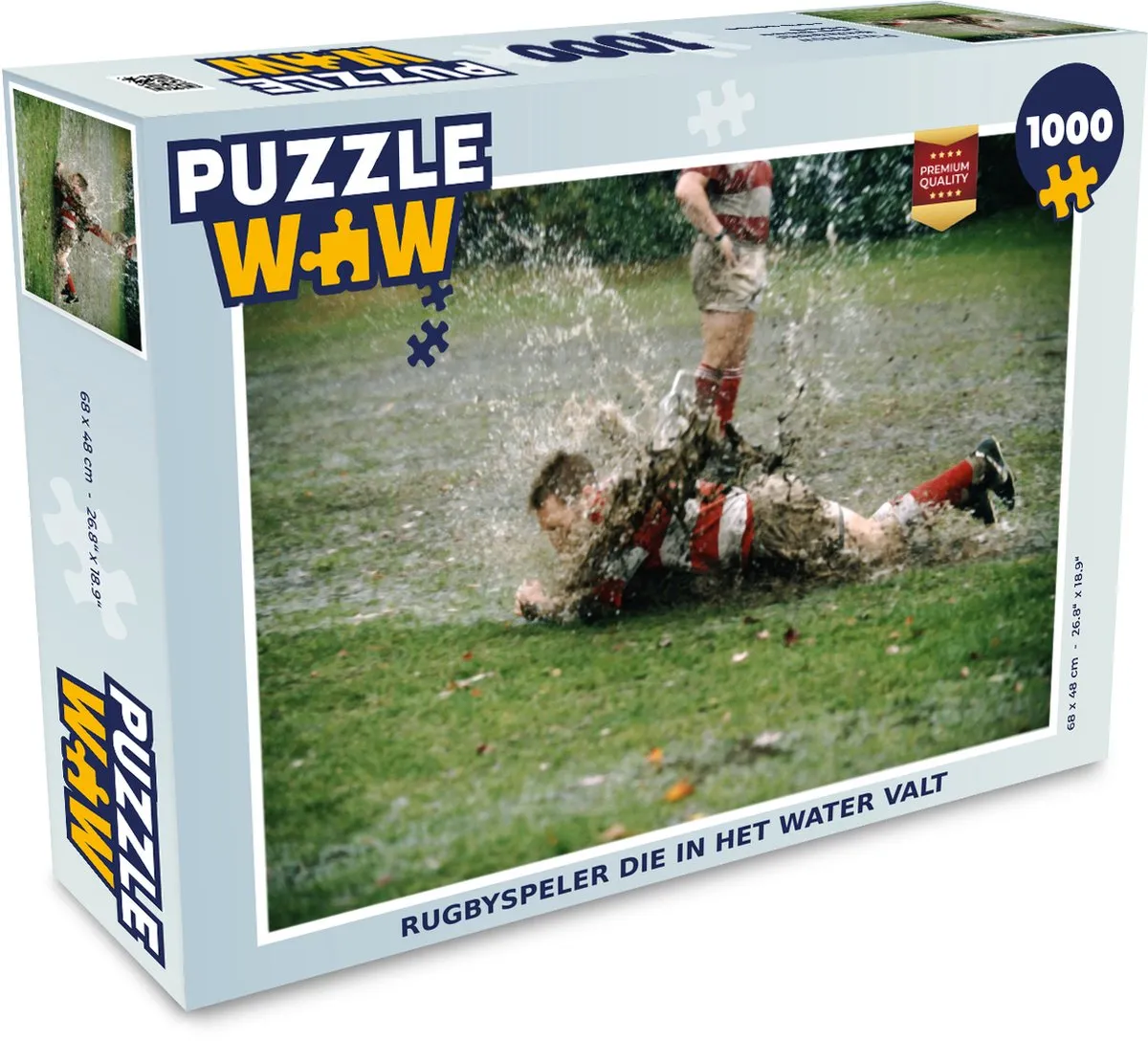 PuzzleWow Legpuzzel Rugbyspeler in het water 1000 Stuks