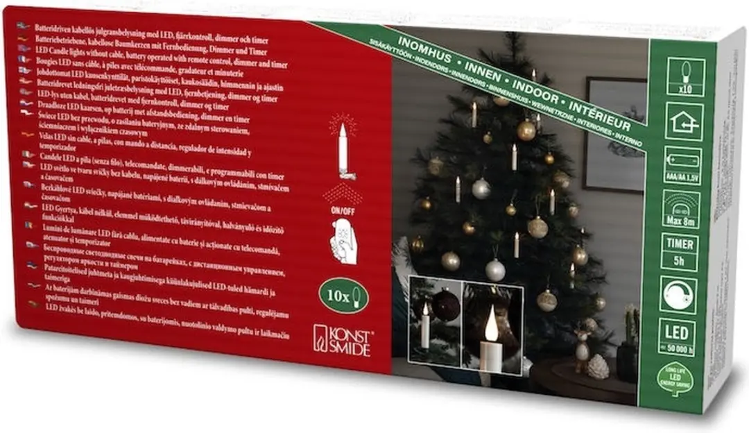 Konstsmide LED Boomkaarsen Set 10 Stuks - Warm Wit - 0,3W - afbeelding 5 van 6
