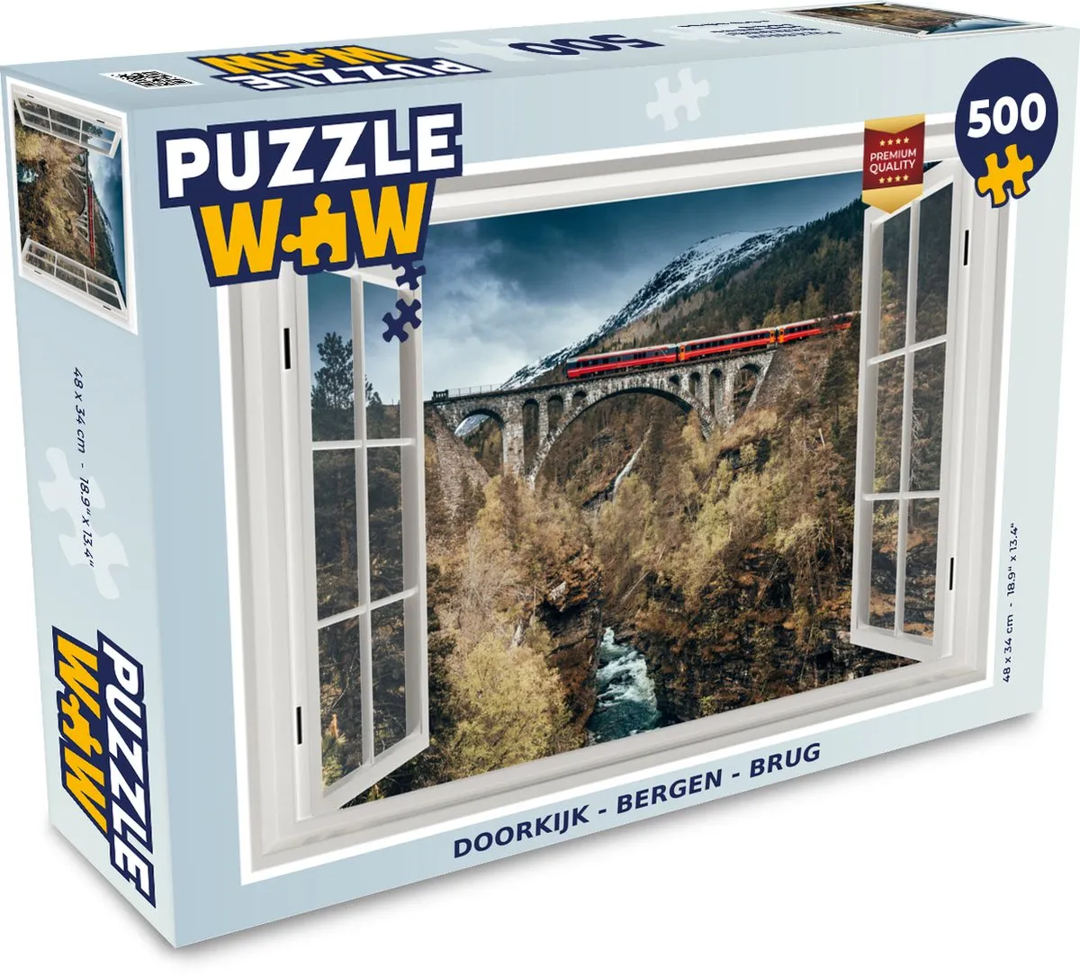 PuzzleWow Bergen Brug Legpuzzel 500 Stuks