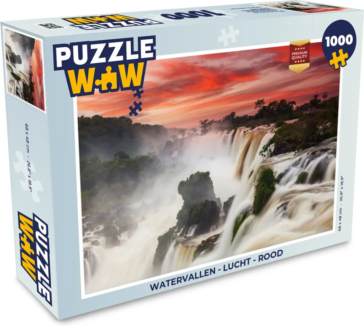 PuzzleWow Watervallen Lucht Puzzel 1000 Stuks - Multicolor