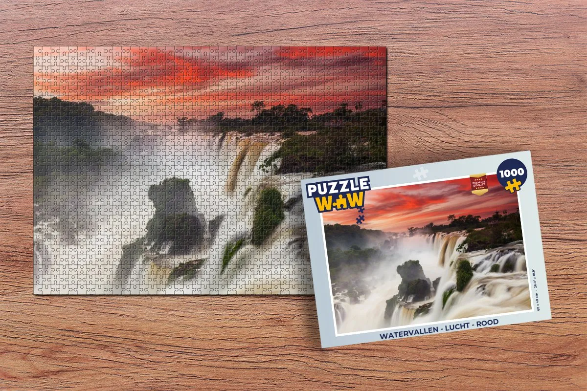 PuzzleWow Watervallen Lucht Puzzel 1000 Stuks - Multicolor