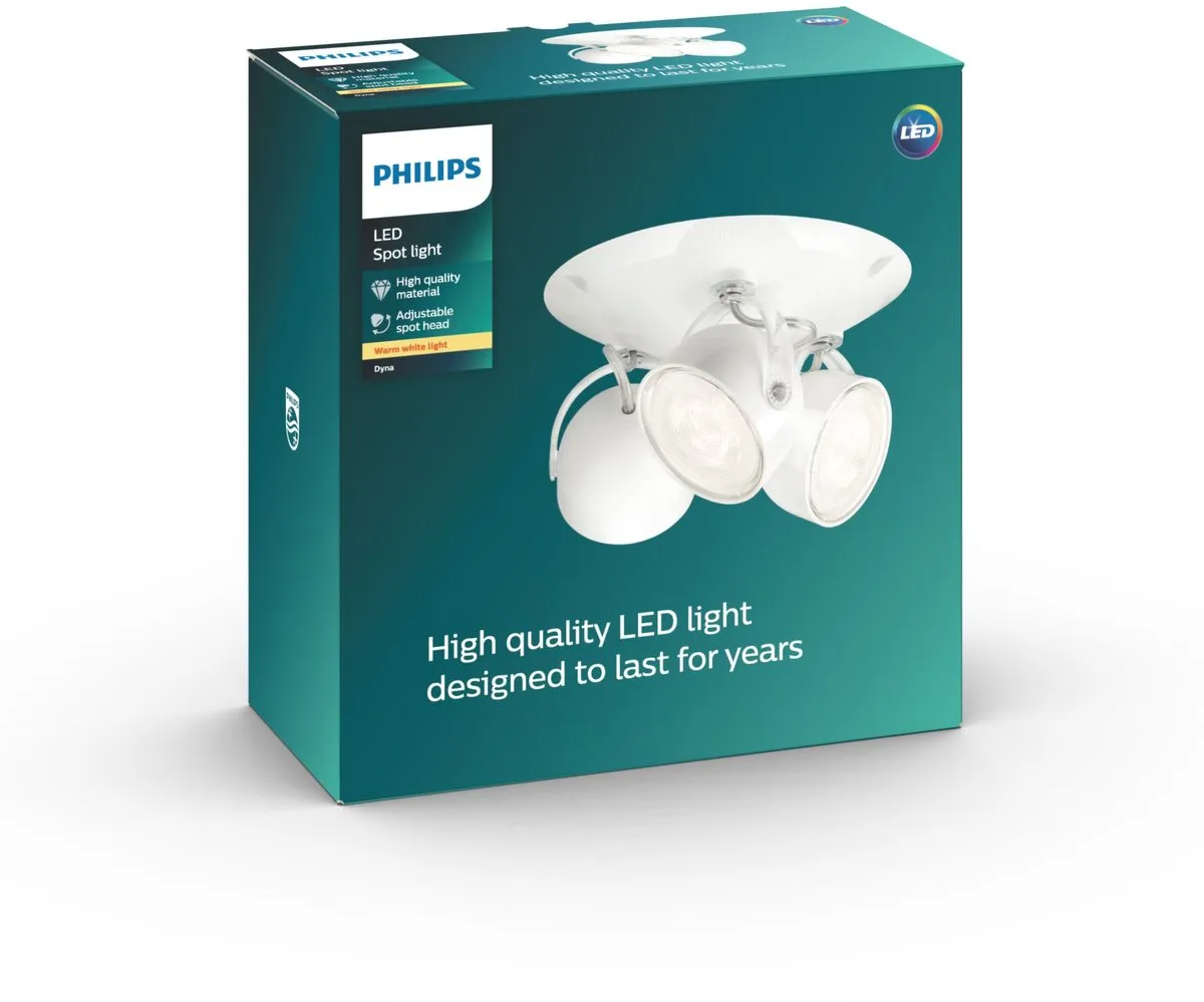 Philips myLiving Dyna Plafondlamp 3 Spots - Wit - afbeelding 3 van 6
