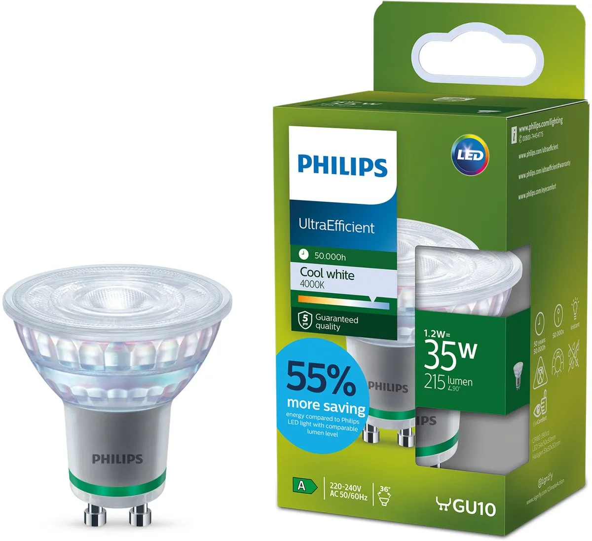 Philips UltraEfficient LED Spot GU10 1.2W