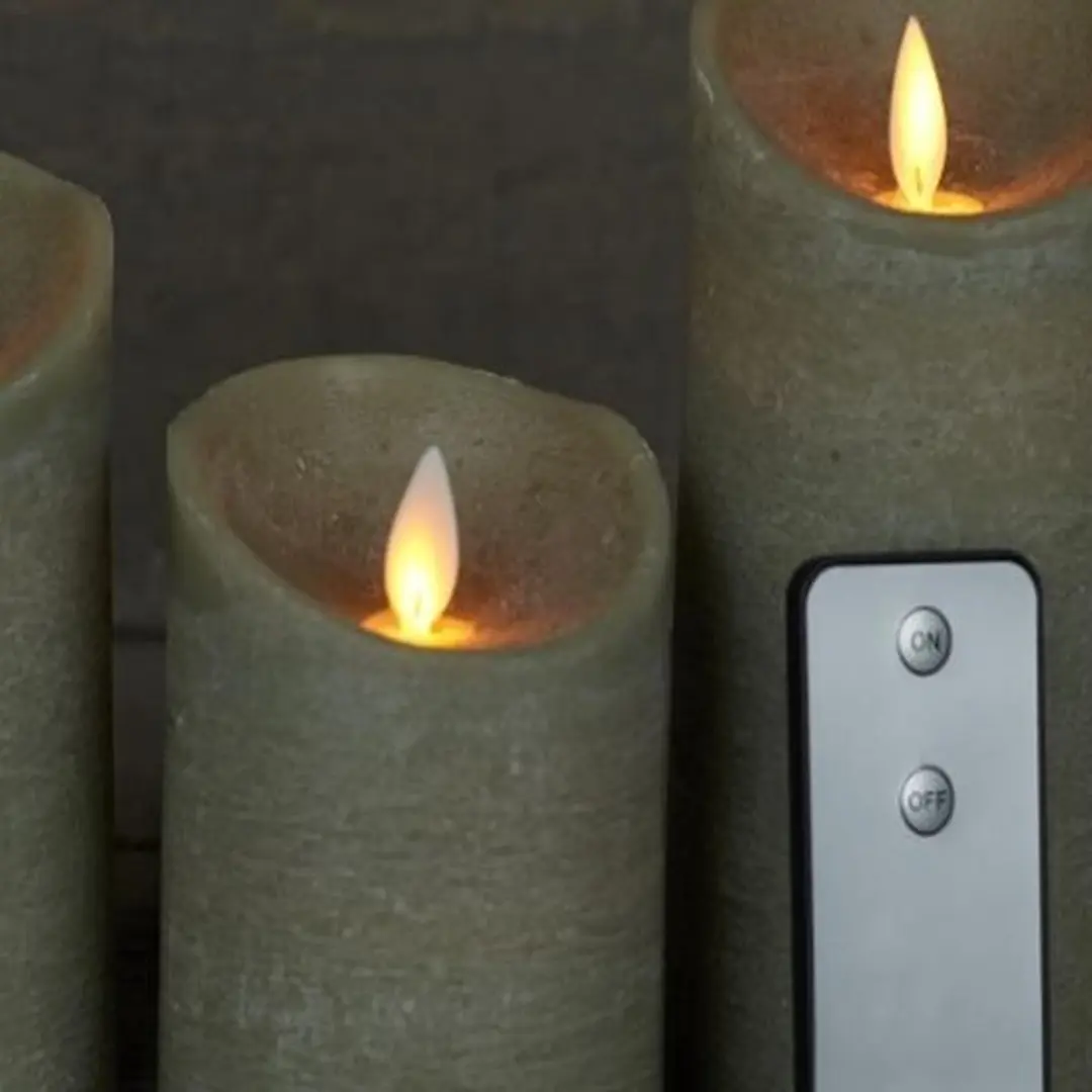 Anna's Collection LED Kaarsenset Taupe - 3 Stuks - afbeelding 4 van 6