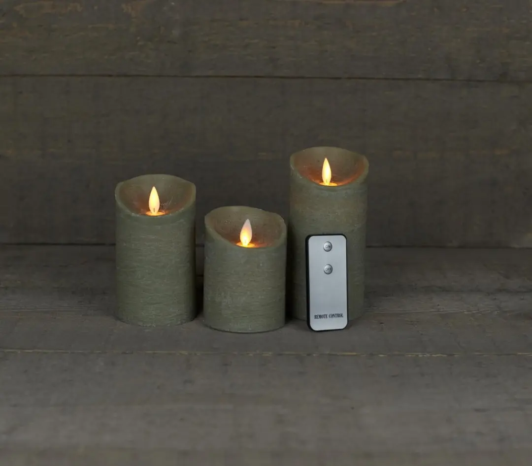 Anna's Collection LED Kaarsenset Taupe - 3 Stuks - afbeelding 6 van 6
